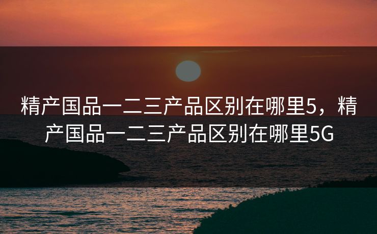 精产国品一二三产品区别在哪里5，精产国品一二三产品区别在哪里5G