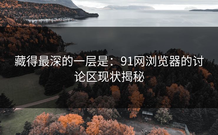 藏得最深的一层是:91网浏览器的讨论区现状揭秘 藏得最深的一层是:91网浏览器的讨论区现状揭秘
